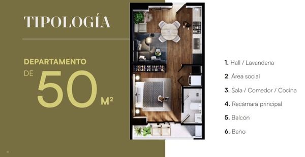 Departamentos 50m2 2